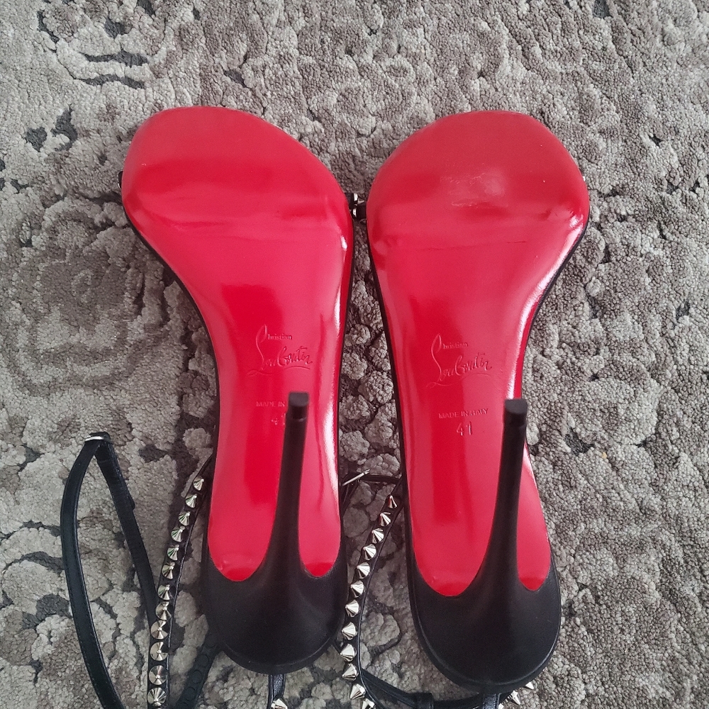 Christian Louboutin Black So Me 100 Spike Sandals Size 41 - Picture 9 of 10